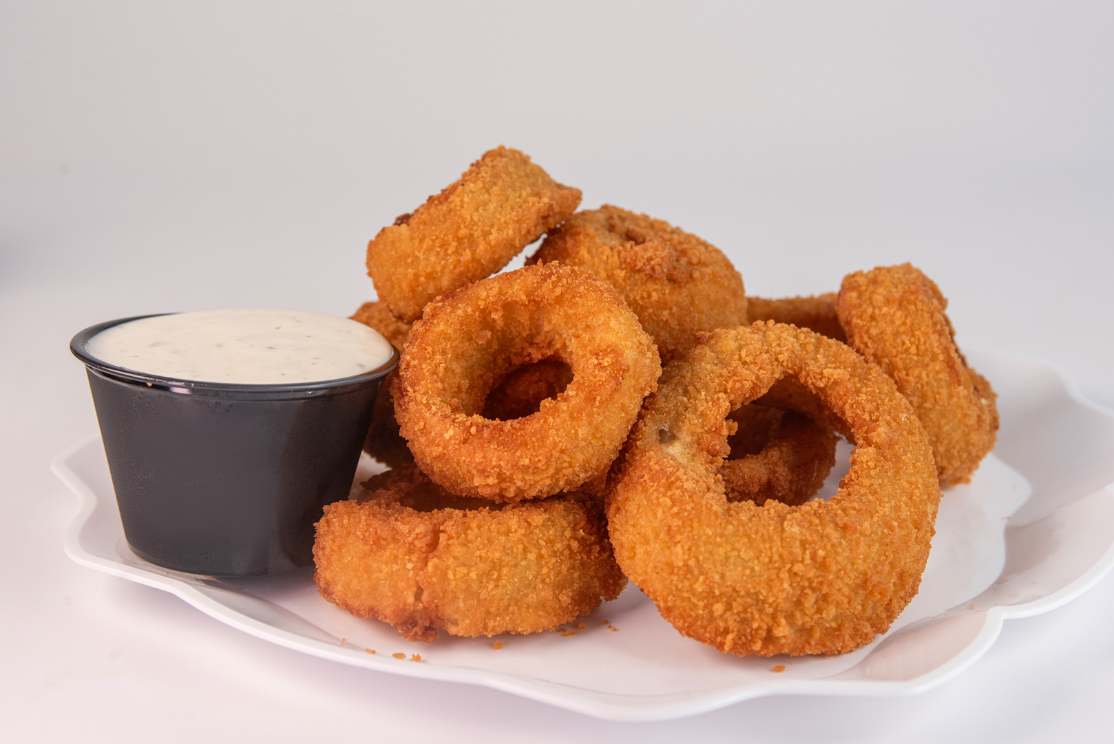 Hand-battered onion rings