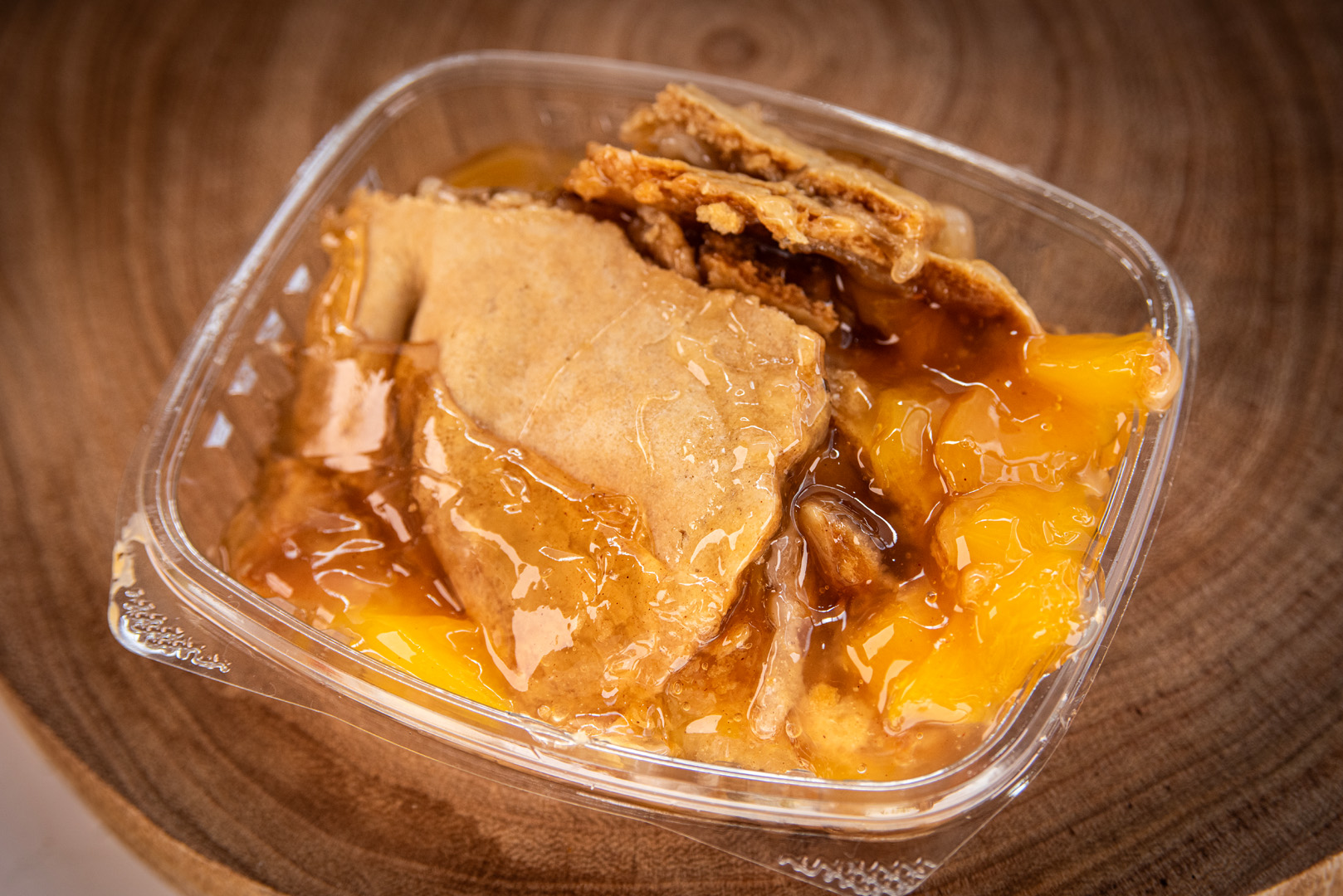 Warm peach cobbler