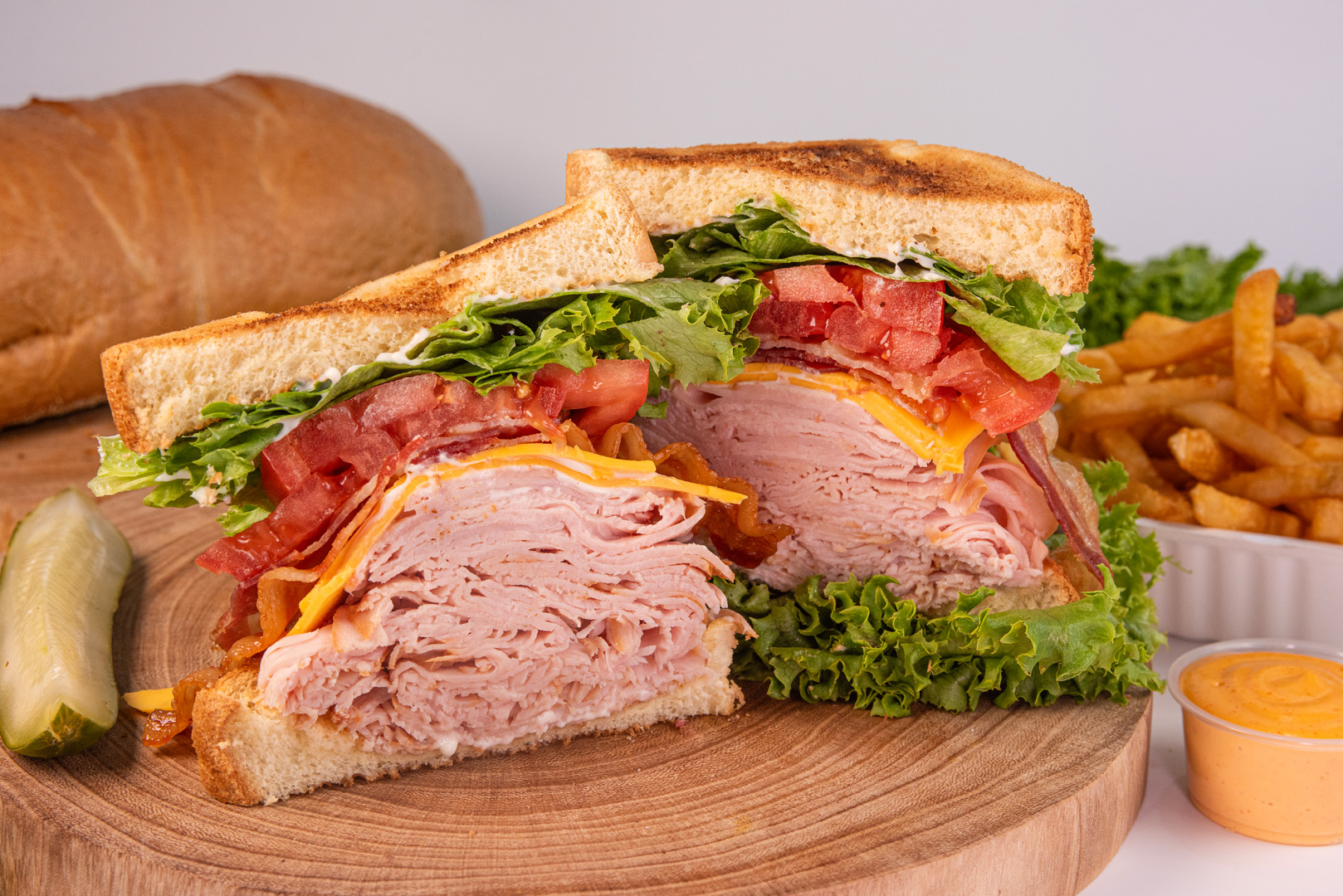 Triple-decker turkey club